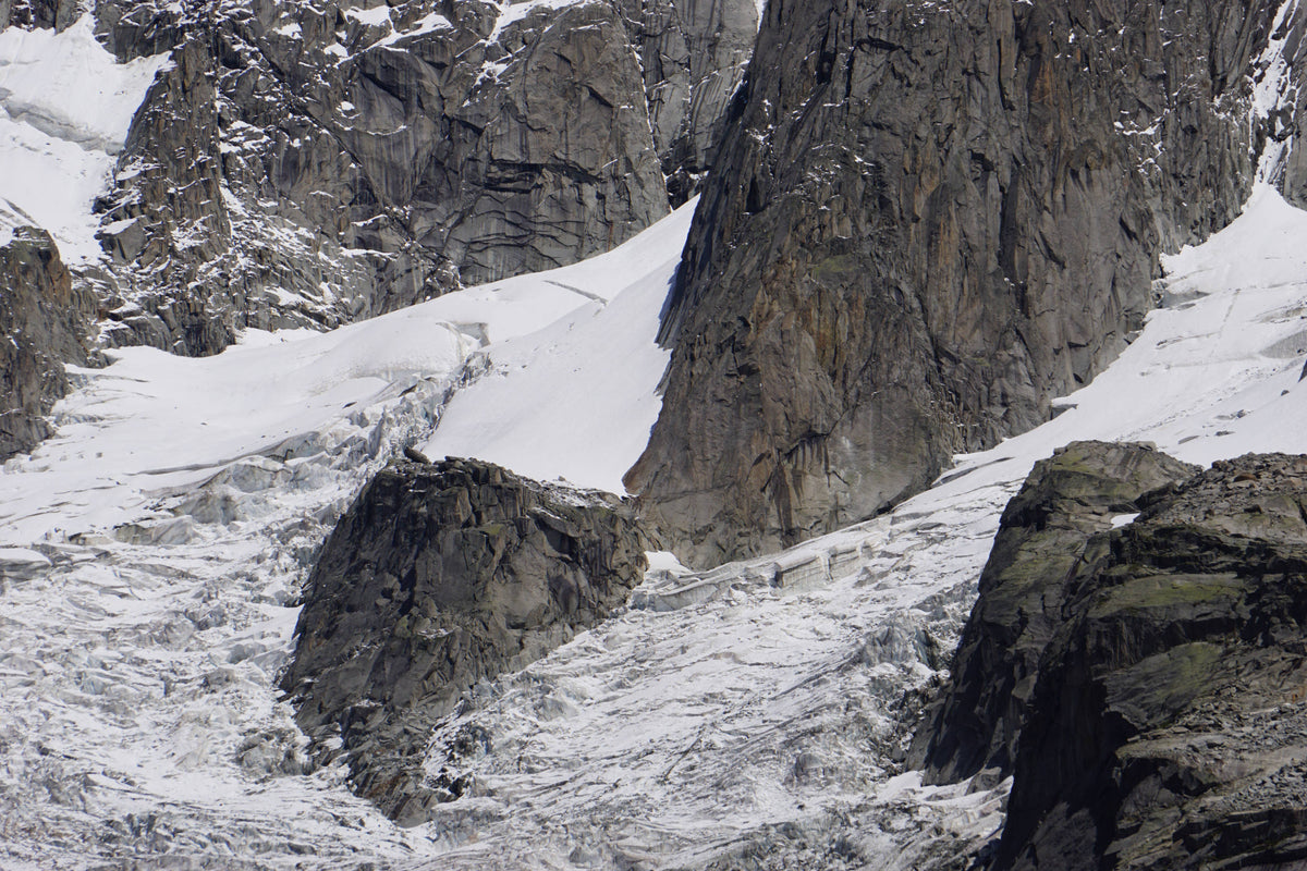 Ice Snow and Rock near Mont Blanc