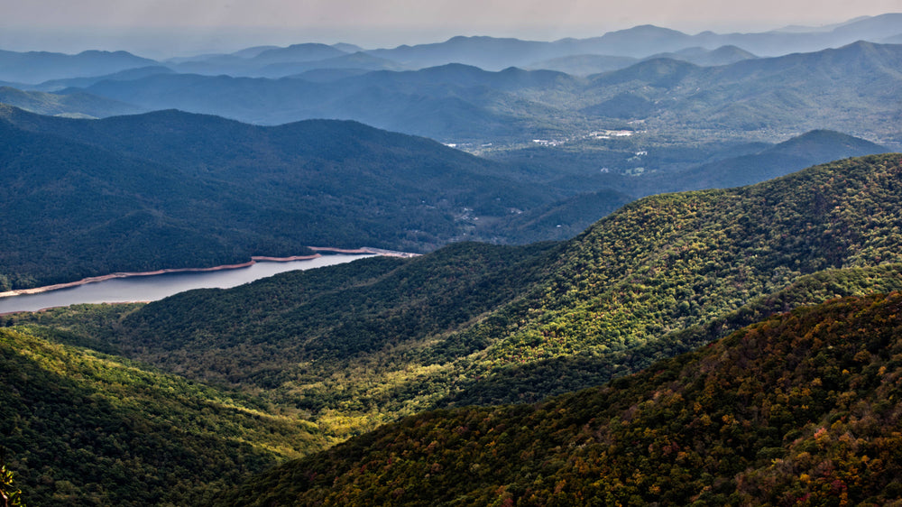 Beetree Reservoir from Craggy Pinnacle, North Carolina