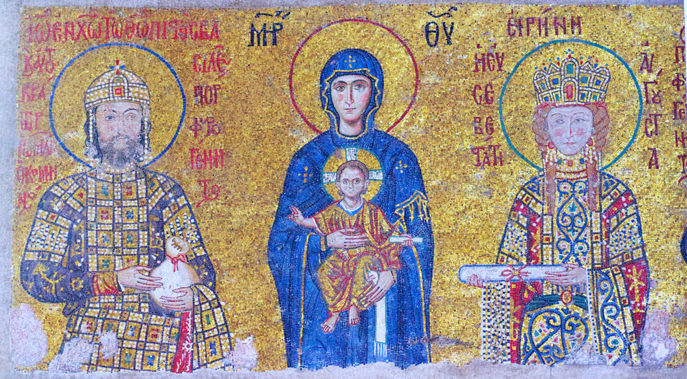 Mosiac c.1118, Mary, John Komnenos, Eirene, Hagia Sophia