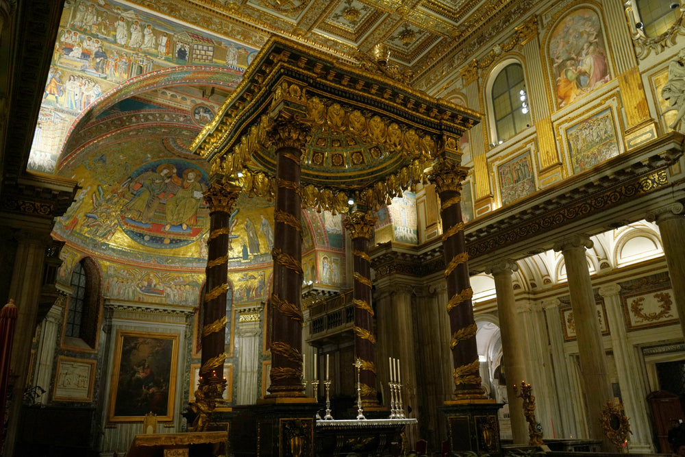 Interior and Ciborium of Santa Maria Maggiore, Rome