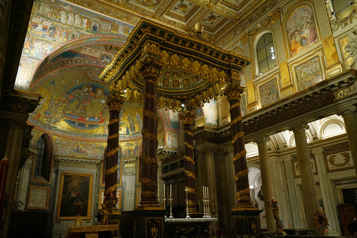 Interior and Ciborium of Santa Maria Maggiore, Rome