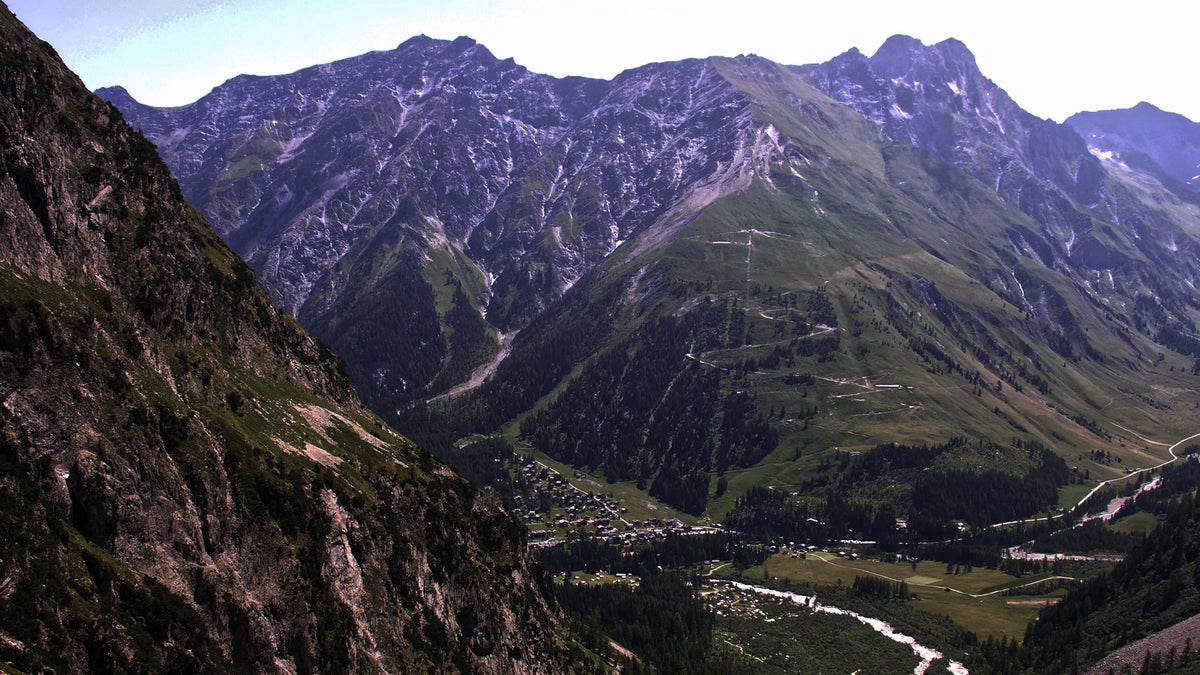 Town of La Fouly from the Trail to Col Ferret Switzerland