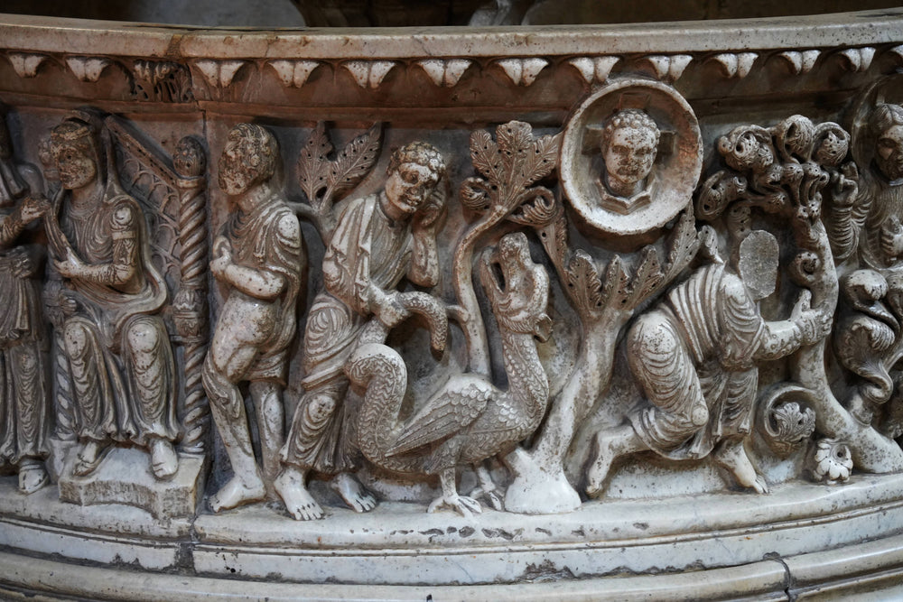 Baptismal Font Detail, Basilica of San Frediano, Lucca
