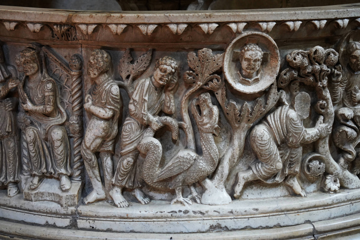 Baptismal Font Detail, Basilica of San Frediano, Lucca