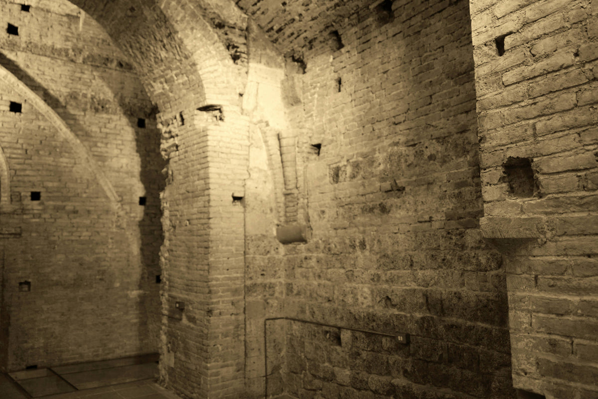 Stone Arch in the Crypt of the Siena Cathedral