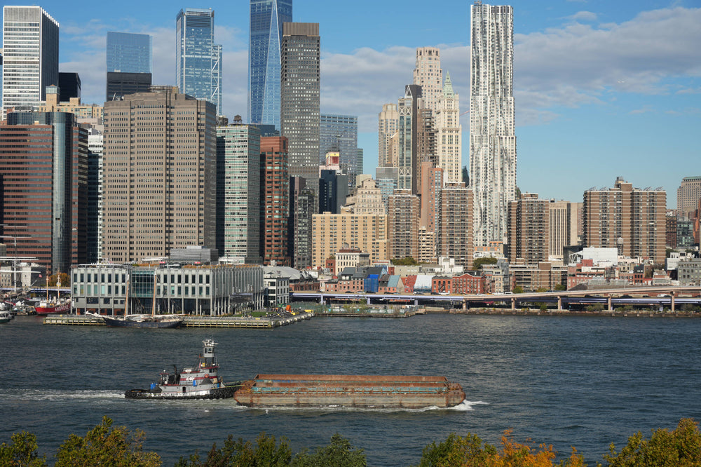 Tug [Mister Jim} Pushing Barge [SMM 141] in New York Harbor