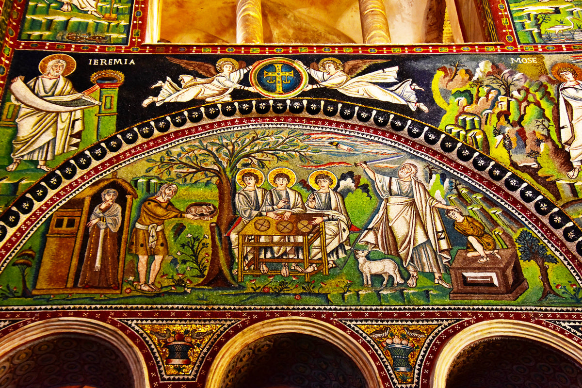 Mosaic, [Hospitality of Abraham], Basilica of San Vitale