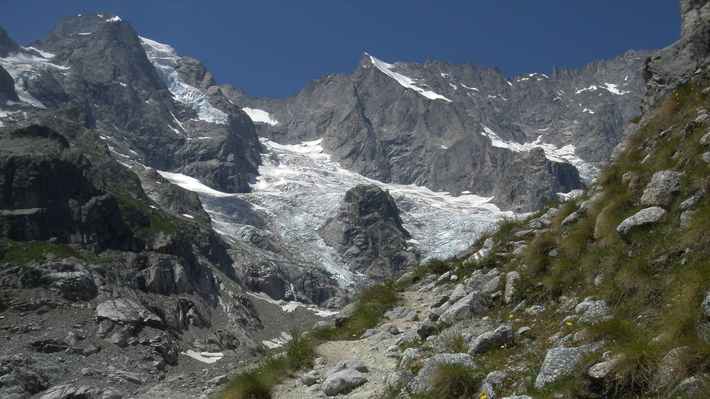 Mont Dolent viewed from Tour of Mont Blanc near La Fouly Sz