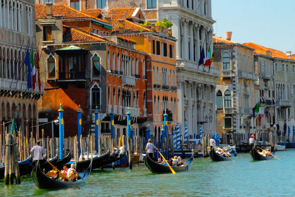 Gondolas on the Grand Canal of Venice