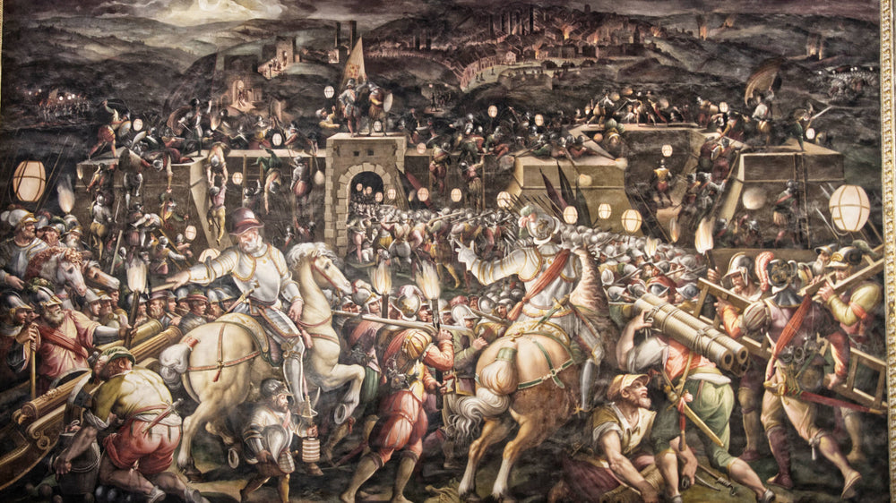 Storming of Siena by Vasari in Palazzo Vecchio, Florence