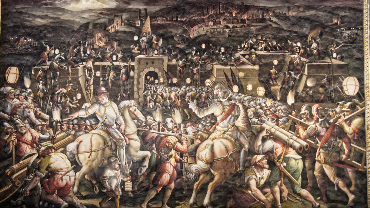 Storming of Siena by Vasari in Palazzo Vecchio, Florence