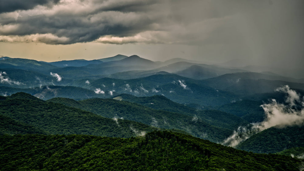 Richland Balsam Obscured by Rainstorm, Balsam Mts. N. Carolina