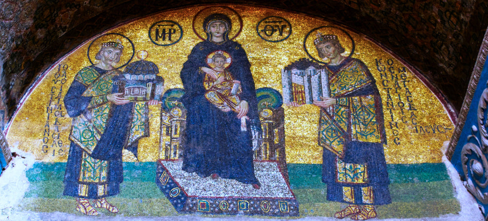 Unk. X Cent., Mary, Constantine I, Justinian I, Hagia Sophia