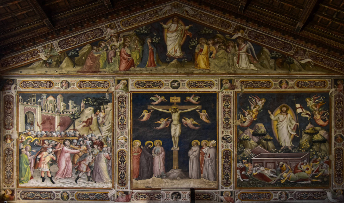 Tryptich with Crucifixion, Sacristy of Bas. of Sana Croce, Florence