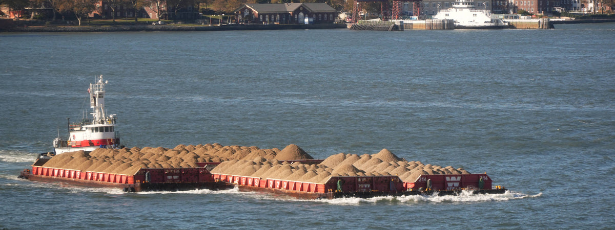 Tug [Elilzabeth] Pushing Barge [Weeks 223] With Sand Cargo, New York Harbor