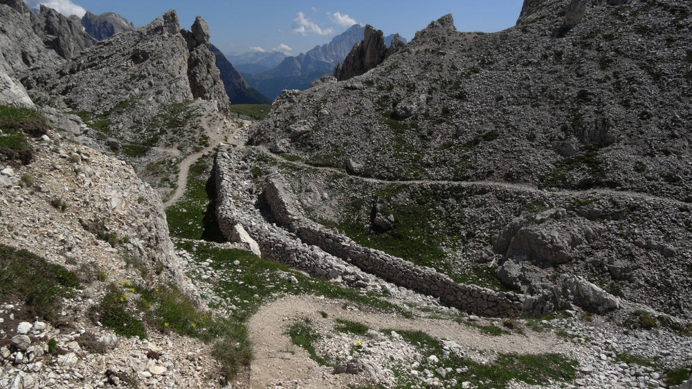 World War I Emplacement Trails Converging near Cortina Italy