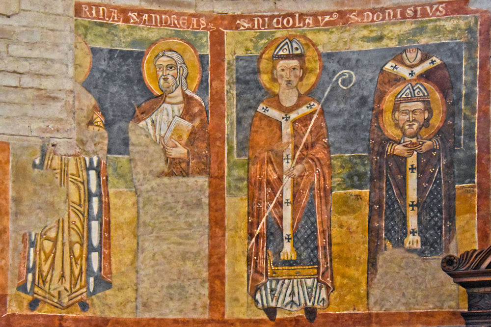 Fresco, Sts. Andrew, Nicholas, Denis, Bap. St. Giovanni, Verona